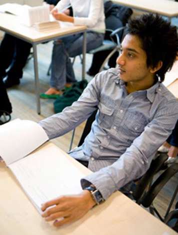 Teen boy in classroom